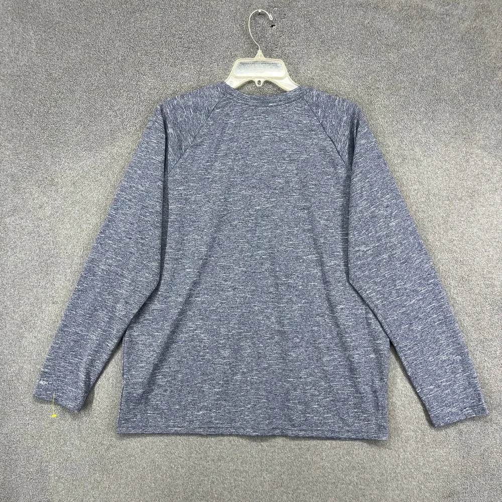 Nike Swim Shirt Mens Large Blue Dri-FIT Long Sleeve UPF 40+ Heathered Rash Guard